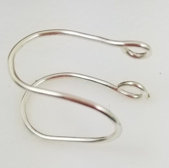 Fake Septum Silver Double Nose Ring Handmade - Picture 3 of 5